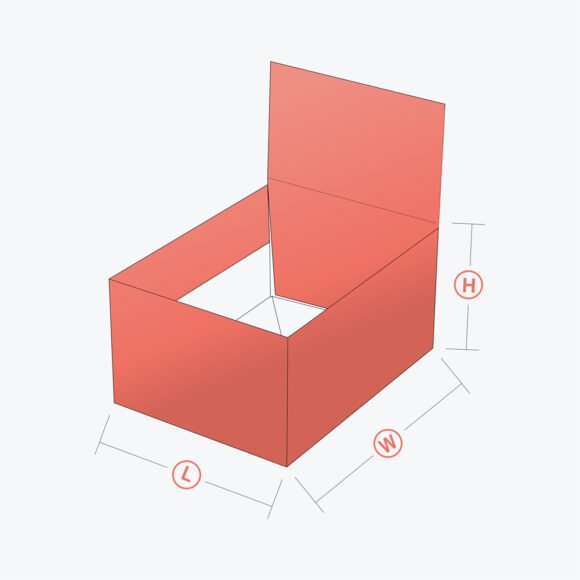 Assembled 1-2-3 bottom display lid box with a sturdy base and a showcase-style lid, perfect for retail product packaging.