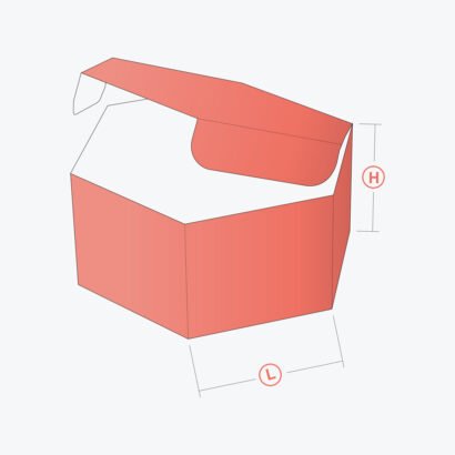 Hexagon box with a folding lid, showcasing its unique six-sided design and customizable structure.