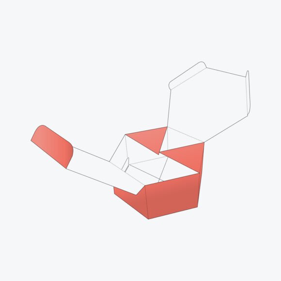 Open hexagon box with a spacious interior and foldable lid, suitable for versatile packaging needs.