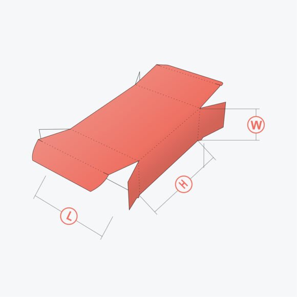 Straight Tuck End Box with dimensions labeled for width, height, and length.