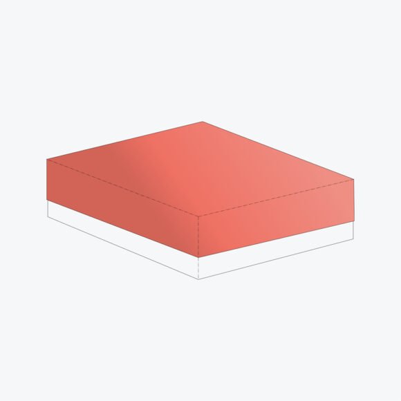 Fully assembled custom two piece box with a snug lid and secure base, showcasing premium packaging design.
