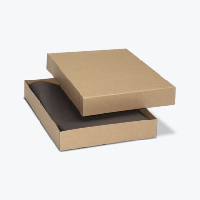 Eco-friendly Kraft Folding Set Up Apparel Box with a natural brown finish, ideal for retail and e-commerce packaging.