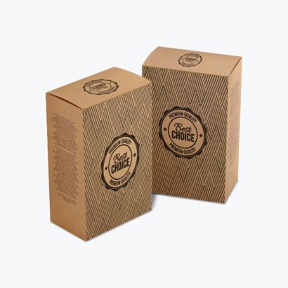 Custom tuck end boxes made from eco-friendly kraft material with premium quality branding design.