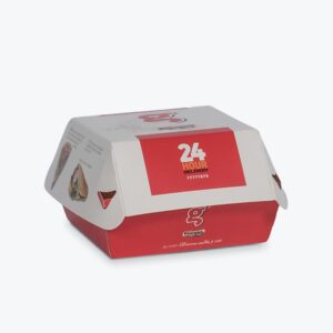 Custom burger box with logo for secure and branded packaging.