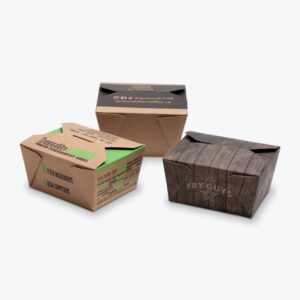 Custom printed noodle boxes for takeout and fast food packaging.