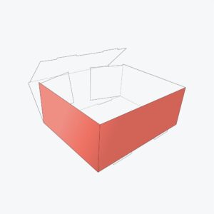 3D mockup of an open Double Wall Foot Lock Tray Box with a secure foot lock mechanism.