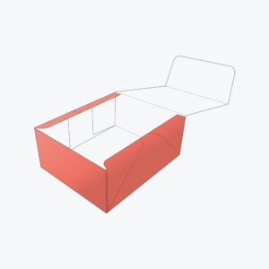Four Corner with Display Lid Box partially open design for retail packaging