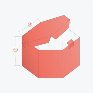 3D illustration of a Hexagon 2 PC Box with lid open