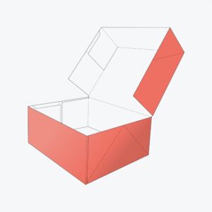 Open Regular Six Corner Box with visible internal structure and foldable lid design.