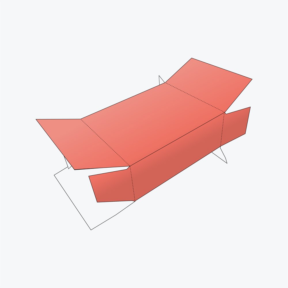 Partially open Seal End Box showing its secure closure design with side flaps.