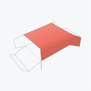 Straight Tuck End Box partially folded with flaps extended for assembly.