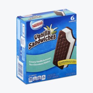 Ice cream sandwich boxes with vanilla flavor packaging