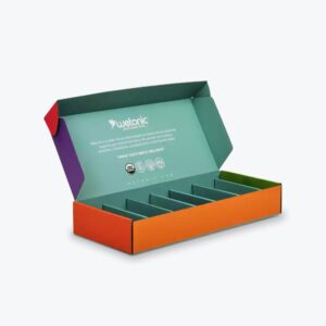 Custom olive oil gift box with vibrant design and durable compartments for securely holding olive oil bottles.