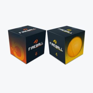 Custom sports product packaging boxes by Fireball with sleek design and vibrant branding for sports equipment.