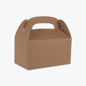 Eco-friendly kraft gable box with handle for sustainable packaging.