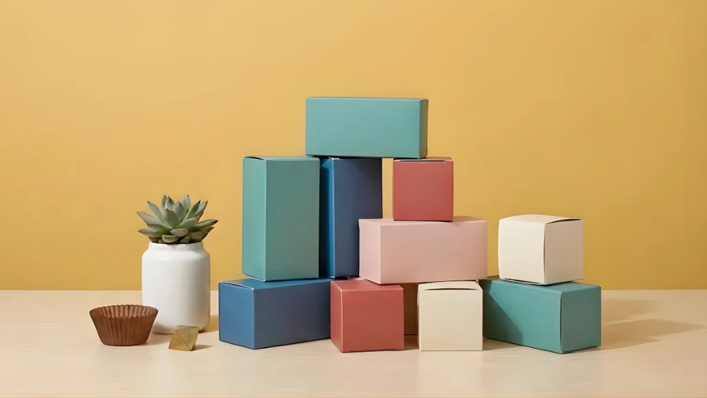 Custom printed boxes in different colors for product packaging