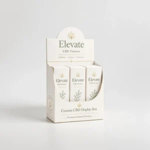 Custom CBD display boxes for CBD tincture products with premium printed cardboard packaging