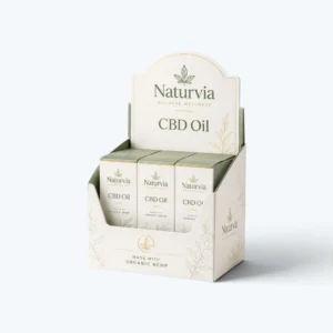 Custom CBD display boxes for CBD oil products with printed cardboard retail display packaging