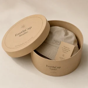 Custom hat boxes wholesale in kraft style for sustainable hat packaging