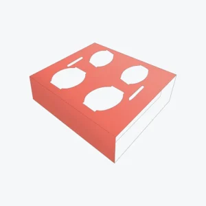 Ice cream cone holder box style 3D mockup showing assembled holder packaging