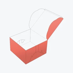 Self lock cake boxes open style 3D mockup for custom bakery packaging