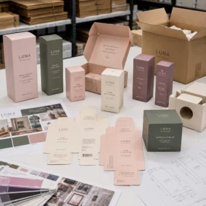 Printed cosmetic cartons with space for product and brand information