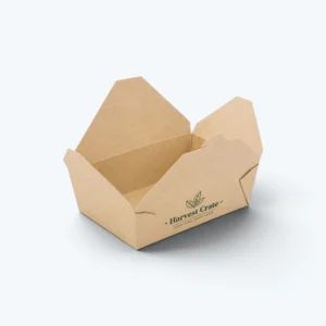 Custom takeout boxes in kraft paper with open food packaging design