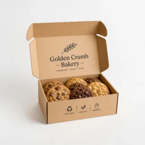 custom cookie boxes made from kraft material with logo printing