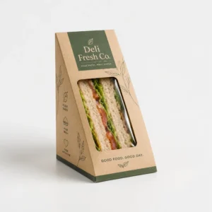Custom sandwich boxes in kraft material with window design