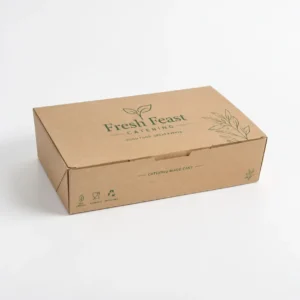 Custom catering boxes in kraft material with printed logo