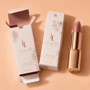 Custom lipstick boxes with reverse tuck end packaging and luxury lipstick product