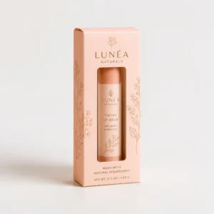 Custom lip balm boxes with window cut out for tinted lip balm packaging