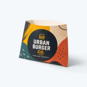 Burger sleeves with custom printed food packaging design