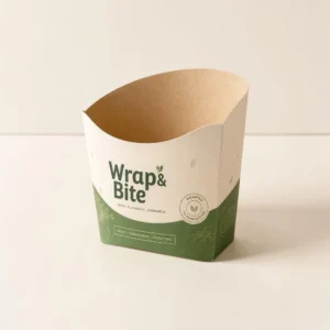 Burger sleeves with logo in wrap style food packaging