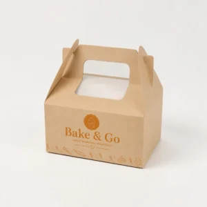 Custom takeout boxes with window for bakery and carry out food
