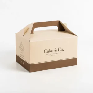 custom cake boxes with logo and handle for bakery takeaway packaging