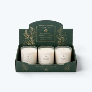 Custom candle display boxes for botanical jar candle retail packaging