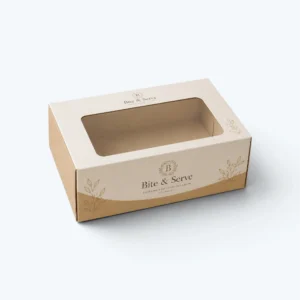 Custom catering boxes with window for branded food packaging