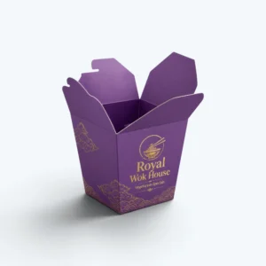 Custom Chinese take out boxes with purple printed packaging design