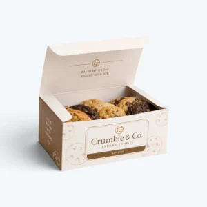 custom cookie boxes in kraft packaging for branded bakery cookies
