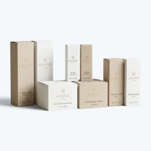 Custom cosmetic packaging boxes with luxury cardboard skincare and makeup packaging design