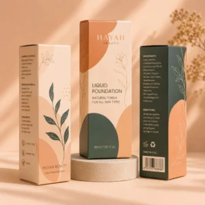 Custom foundation boxes with printed cardboard foundation packaging design