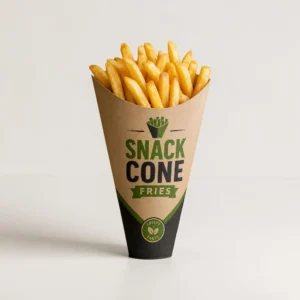 Custom French fry boxes in cone style for snack food packaging