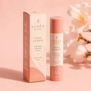 Custom lip balm boxes with logo for tinted lip balm packaging
