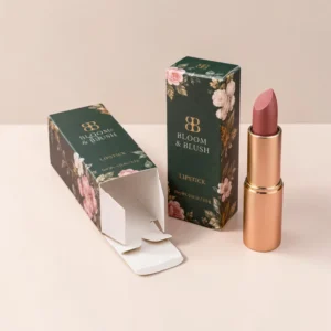Custom lipstick boxes with snap-lock bottom packaging and lipstick product