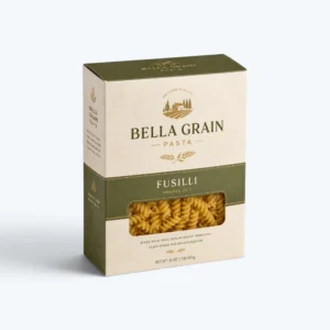 Custom pasta boxes with window for fusilli pasta packaging