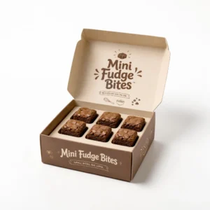 custom brownie boxes with printed design for brownie bites
