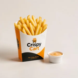 Custom French fry boxes with sauce for branded snack packaging