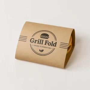 Burger sleeves in kraft paper with printed logo design