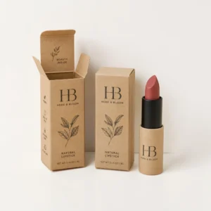 Custom lipstick boxes made from kraft cardboard with natural lipstick packaging